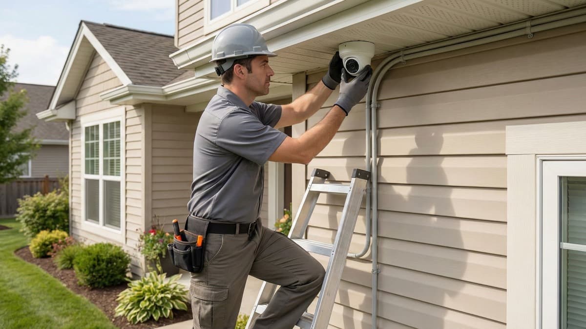 Security camera installation technician